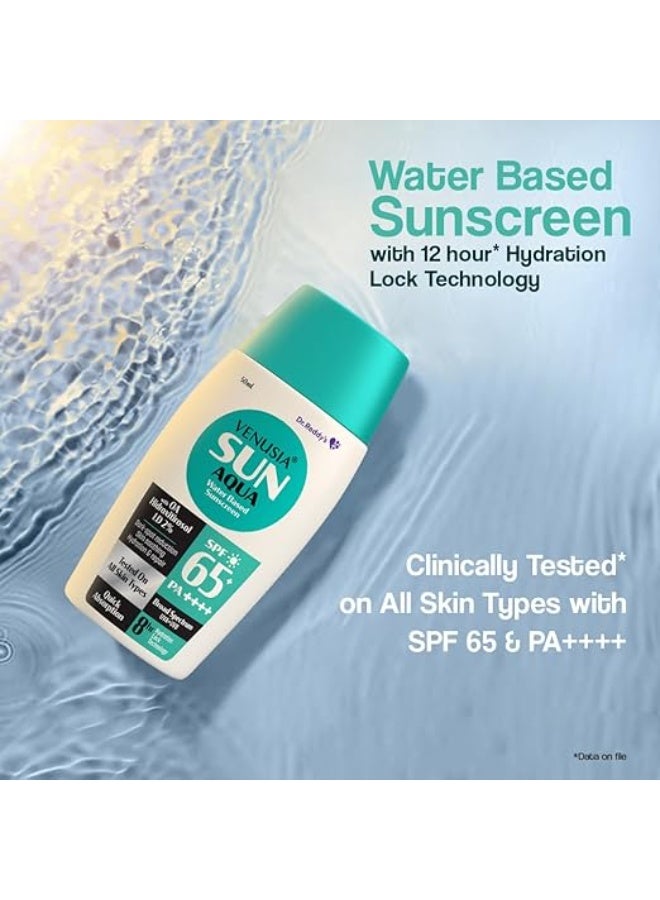 فينوسيا من دكتور ريدي: واقي شمس مائي بمعامل حماية SPF 65: حماية واسعة النطاق: غني بمضادات الأكسدة: خفيف للغاية وغير لزج ومرطب: مضاد للتصبغات: مناسب للبشرة الدهنية والمعرضة لحب الشباب: 50 جرام - Image 3